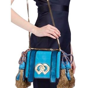 DSQUARED2 VELVET CROSSBODY TASSEL BAG